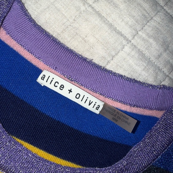 Alice + Olivia Colorful Striped Crew Neck Sweater - Picture 5 of 5